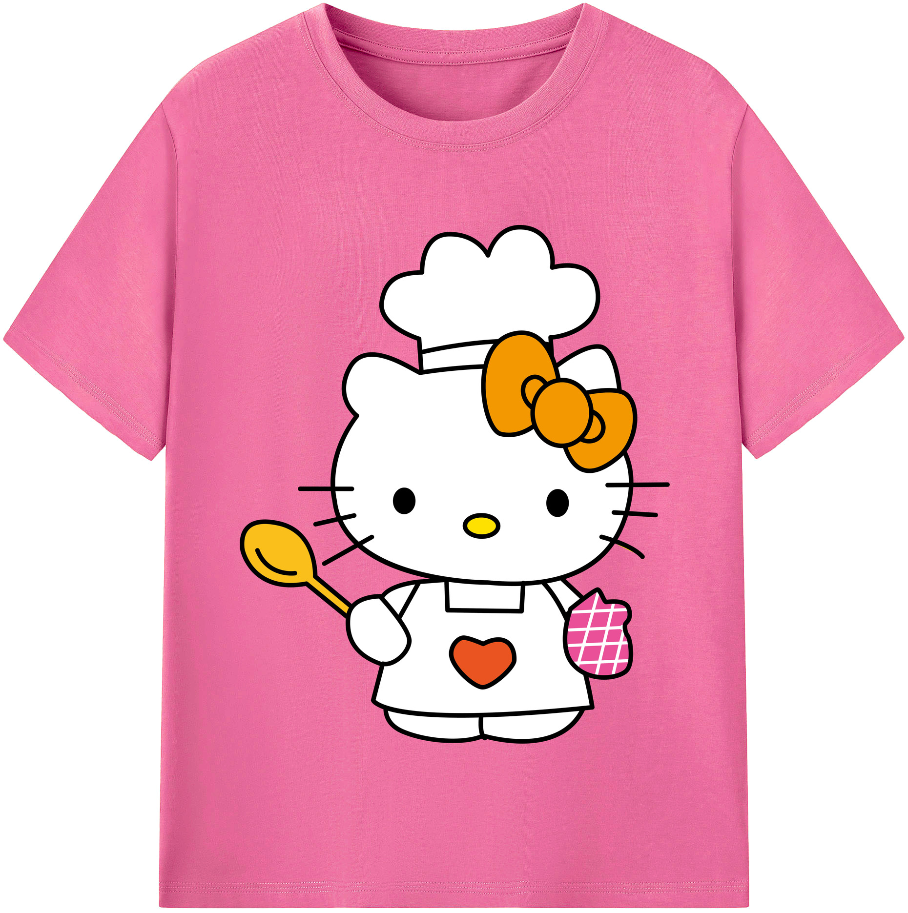 （画像用） Hello Kitty ハローキティ レディースカジュアルプリントTシャツ（綿100％）